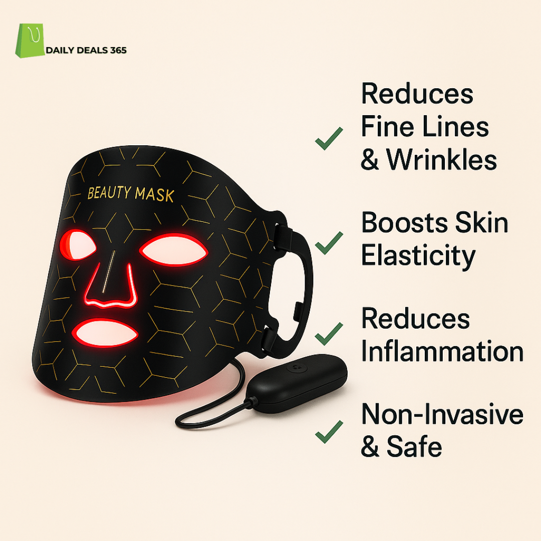 Red Light Therapy Mask For Wrinkles, Acne & Skin Rejuvenation