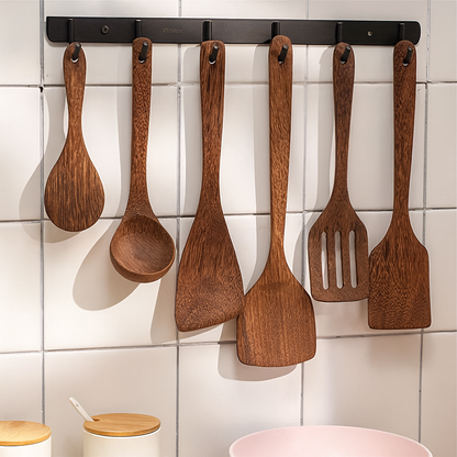 5‑Piece Premium Acacia Wood Utensil Set-Handcrafted Luxury Cooking Ladles & Spatulas